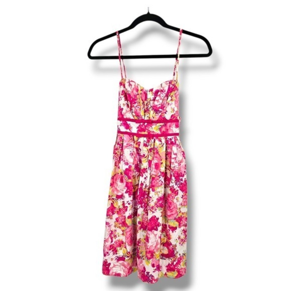 City Triangles Floral Midi Dress in Pink and Yellow